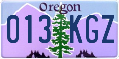 OR license plate 013KGZ