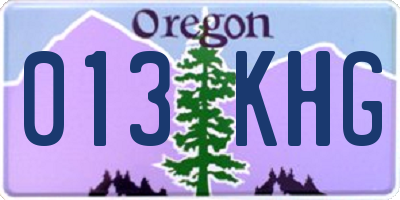 OR license plate 013KHG