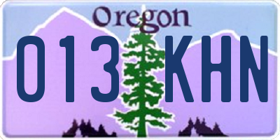 OR license plate 013KHN