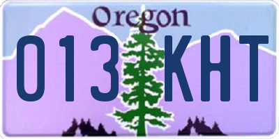 OR license plate 013KHT