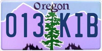 OR license plate 013KIB