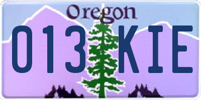 OR license plate 013KIE
