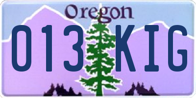 OR license plate 013KIG