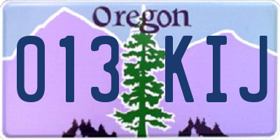 OR license plate 013KIJ