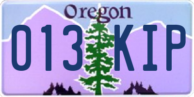 OR license plate 013KIP