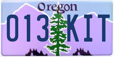 OR license plate 013KIT