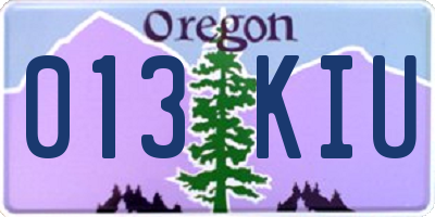 OR license plate 013KIU