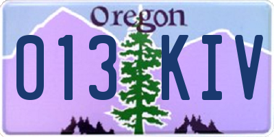 OR license plate 013KIV