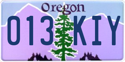 OR license plate 013KIY