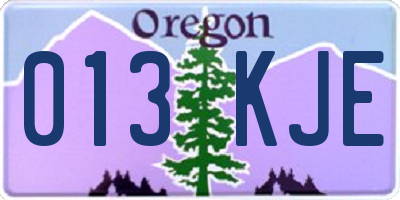 OR license plate 013KJE