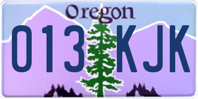 OR license plate 013KJK