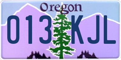 OR license plate 013KJL