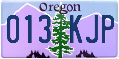 OR license plate 013KJP