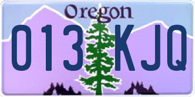 OR license plate 013KJQ