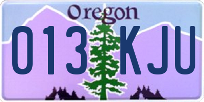 OR license plate 013KJU