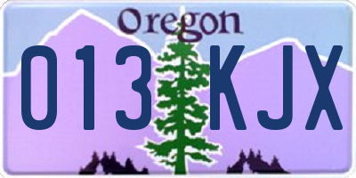 OR license plate 013KJX