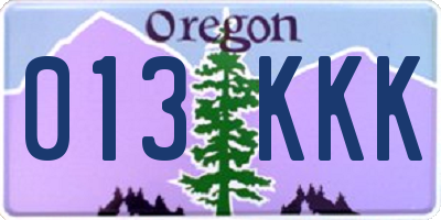 OR license plate 013KKK