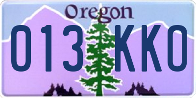 OR license plate 013KKO