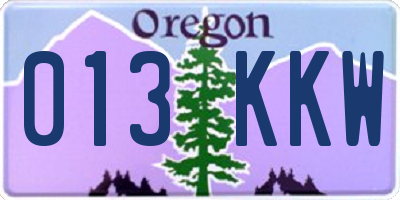 OR license plate 013KKW