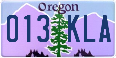OR license plate 013KLA