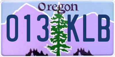OR license plate 013KLB