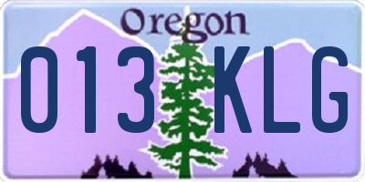OR license plate 013KLG