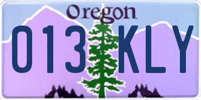 OR license plate 013KLY