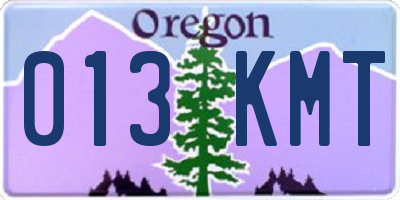 OR license plate 013KMT