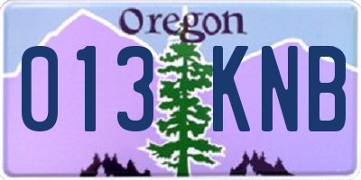 OR license plate 013KNB