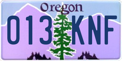 OR license plate 013KNF