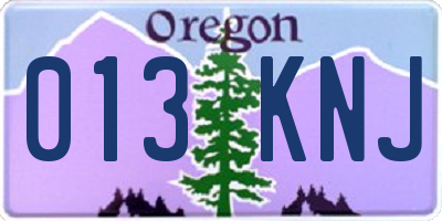 OR license plate 013KNJ