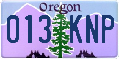 OR license plate 013KNP