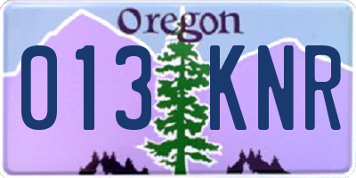 OR license plate 013KNR