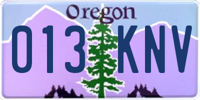 OR license plate 013KNV