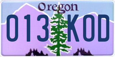 OR license plate 013KOD