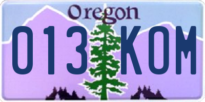 OR license plate 013KOM