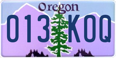 OR license plate 013KOQ