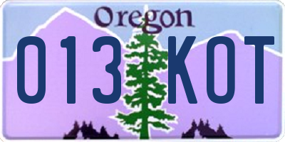 OR license plate 013KOT