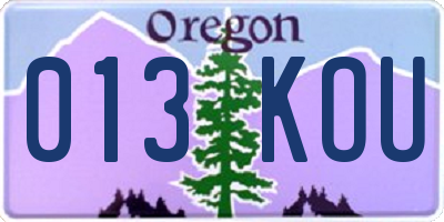 OR license plate 013KOU