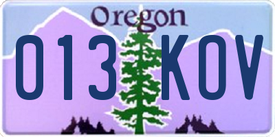 OR license plate 013KOV