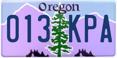 OR license plate 013KPA