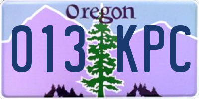 OR license plate 013KPC
