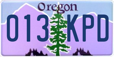 OR license plate 013KPD