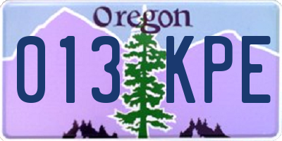 OR license plate 013KPE