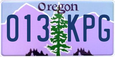 OR license plate 013KPG
