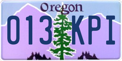 OR license plate 013KPI