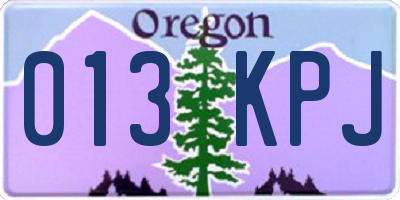 OR license plate 013KPJ