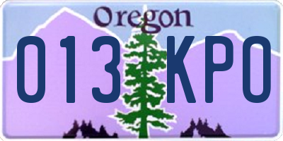 OR license plate 013KPO