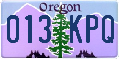 OR license plate 013KPQ
