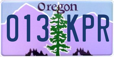 OR license plate 013KPR